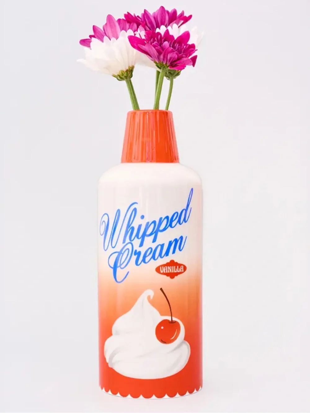 Whipped Cream Ceramic Vase Novelty Retro Whimsical Home Decor ban.do NWT NIB